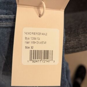 The Mid Rise Rider ANKLE Jeans - wish on a star size 32 NWT